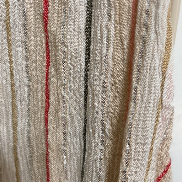 BECCA by REBECCA Coastal Shorts Romper Swim Coverup Striped Shimmery Back Ties - Picture 12 of 16